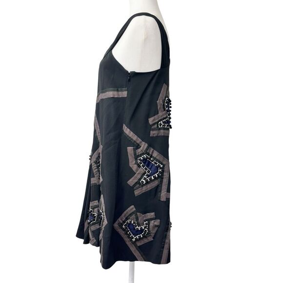 Chloe Vintage Silk Beaded Mini Dress Black Navy Size 4, EU 36 - Picture 2 of 16